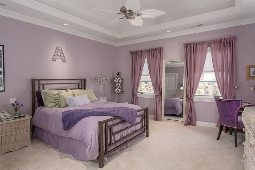 25 preciosas ideas de dormitorio morado