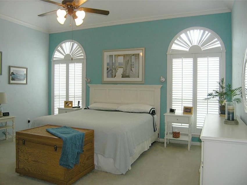 19 ideas de dormitorio verde azulado (fotos de muebles y decoración)