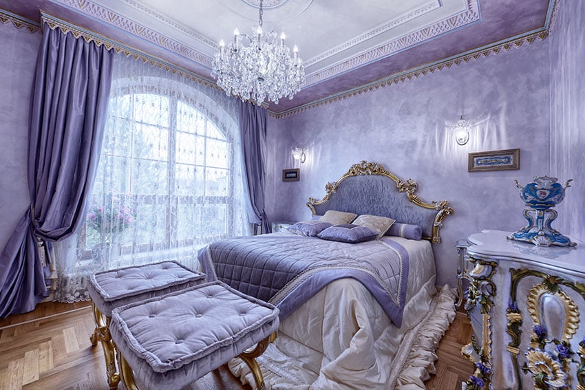 25 preciosas ideas de dormitorio morado